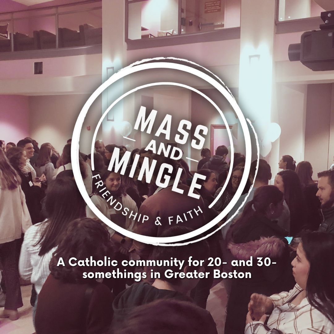 Mass and Mingle Social Media - April 21 - Mass & Mingle Programs page logo